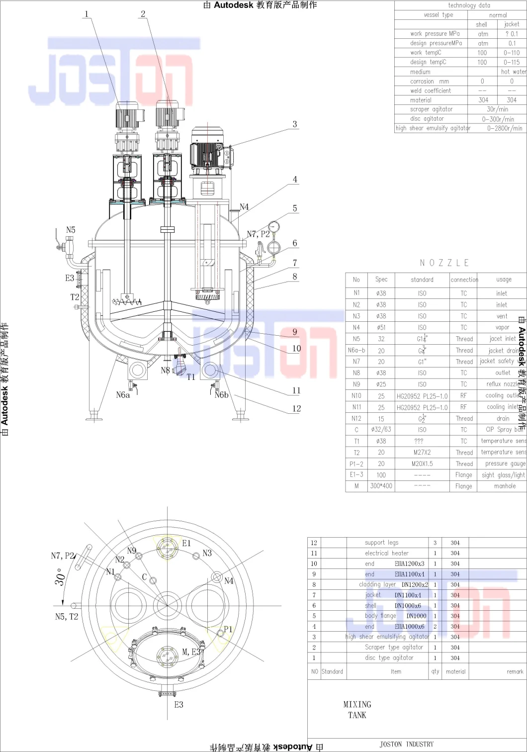 Joston Liquid Soap High Speed Disperser with Multi Vessels Dispersion Tank