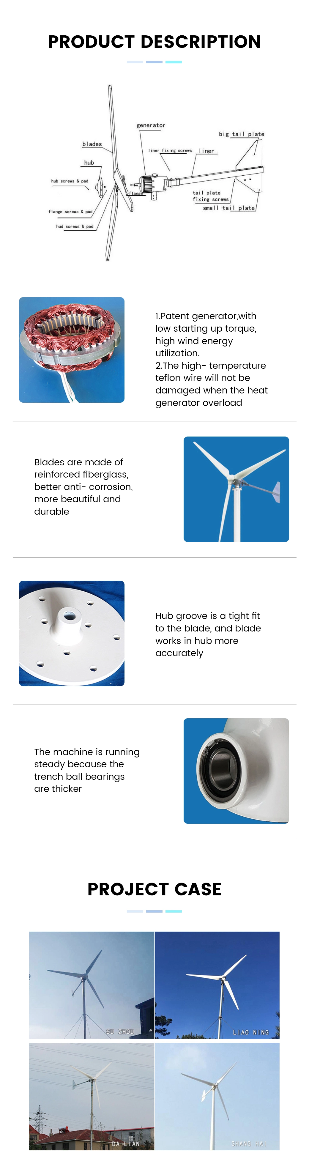 5kw Horizontal Wind Turbine 10kw Mini Small Wind Power 220V 20kw Wind Turbine Generator Mills with Controller